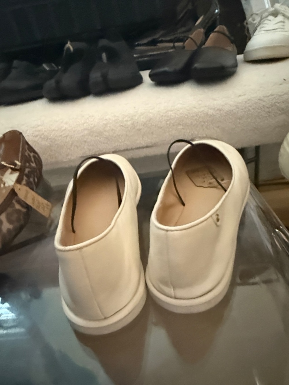 Coach Cream Leather Square-Toe Ballet Flats - Picture 5 of 5
